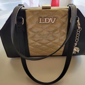 Lux de Ville Black and Gold Sparkle Bag